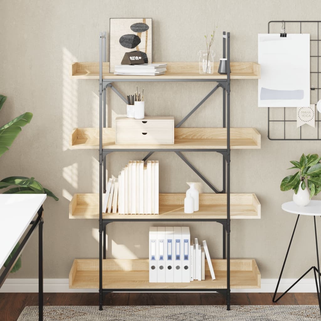 VidaXL Boekenkast 4-laags 100x33x145,5 cm bewerkt hout sonoma eiken