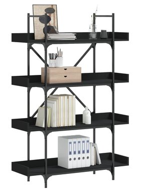 VidaXL Boekenkast 4-laags 100x33x145,5 cm bewerkt hout zwart