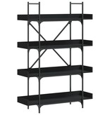VidaXL Boekenkast 4-laags 100x33x145,5 cm bewerkt hout zwart