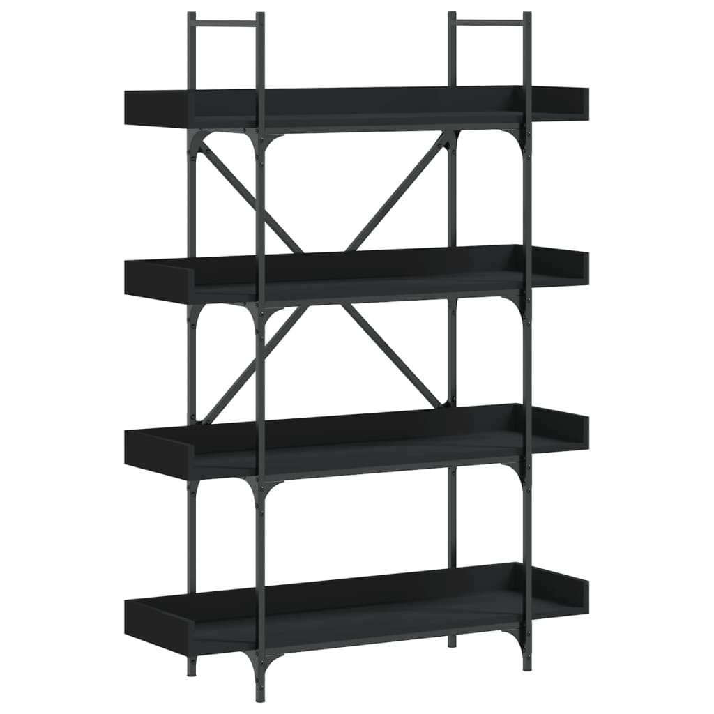VidaXL Boekenkast 4-laags 100x33x145,5 cm bewerkt hout zwart