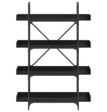 VidaXL Boekenkast 4-laags 100x33x145,5 cm bewerkt hout zwart