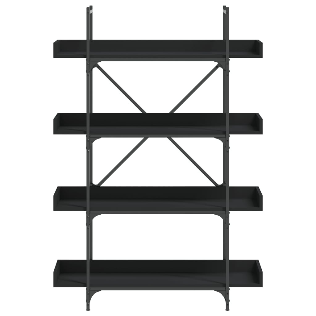 VidaXL Boekenkast 4-laags 100x33x145,5 cm bewerkt hout zwart