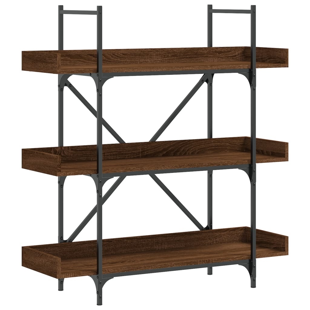 VidaXL Boekenkast 3-laags 100x33x108,5 cm bewerkt hout bruineikenkleur