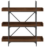 VidaXL Boekenkast 3-laags 100x33x108,5 cm bewerkt hout bruineikenkleur