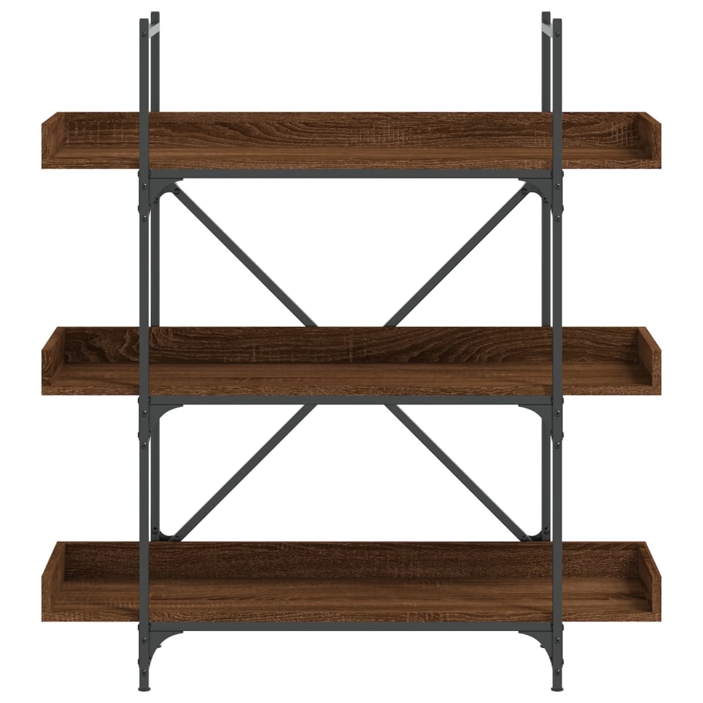VidaXL Boekenkast 3-laags 100x33x108,5 cm bewerkt hout bruineikenkleur
