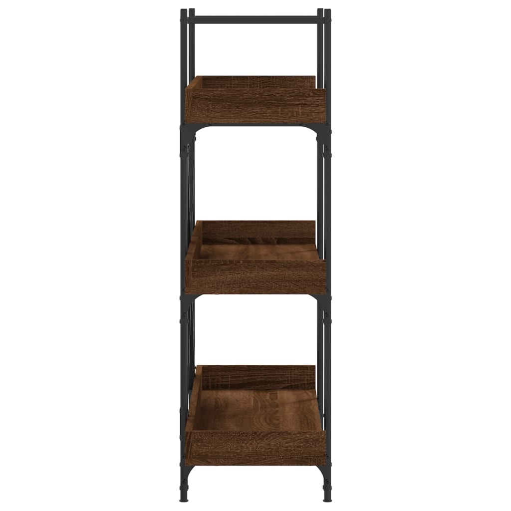VidaXL Boekenkast 3-laags 100x33x108,5 cm bewerkt hout bruineikenkleur