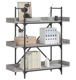 VidaXL Boekenkast 3-laags 100x33x108,5 cm bewerkt hout grijs sonoma