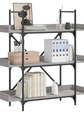 VidaXL Boekenkast 3-laags 100x33x108,5 cm bewerkt hout grijs sonoma