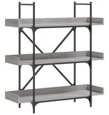 VidaXL Boekenkast 3-laags 100x33x108,5 cm bewerkt hout grijs sonoma