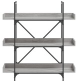 VidaXL Boekenkast 3-laags 100x33x108,5 cm bewerkt hout grijs sonoma