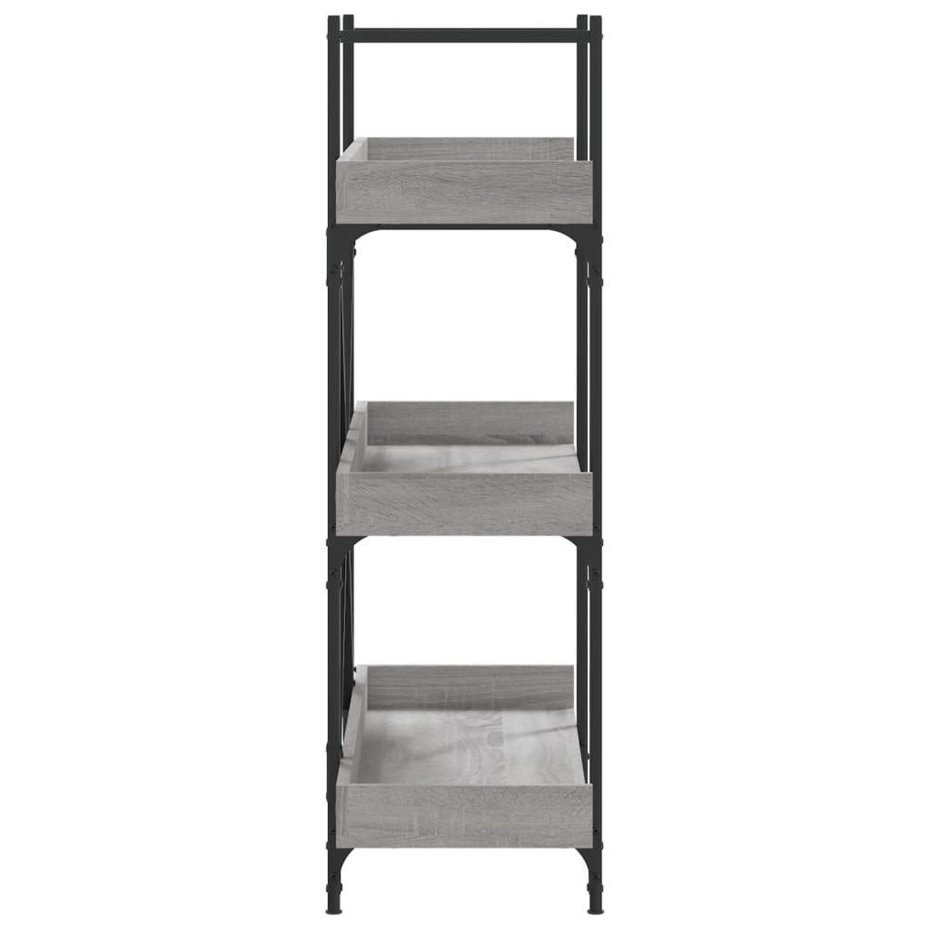 VidaXL Boekenkast 3-laags 100x33x108,5 cm bewerkt hout grijs sonoma