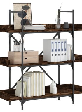VidaXL Boekenkast 3-laags 100x33x108,5 cm bewerkt hout gerookt eiken