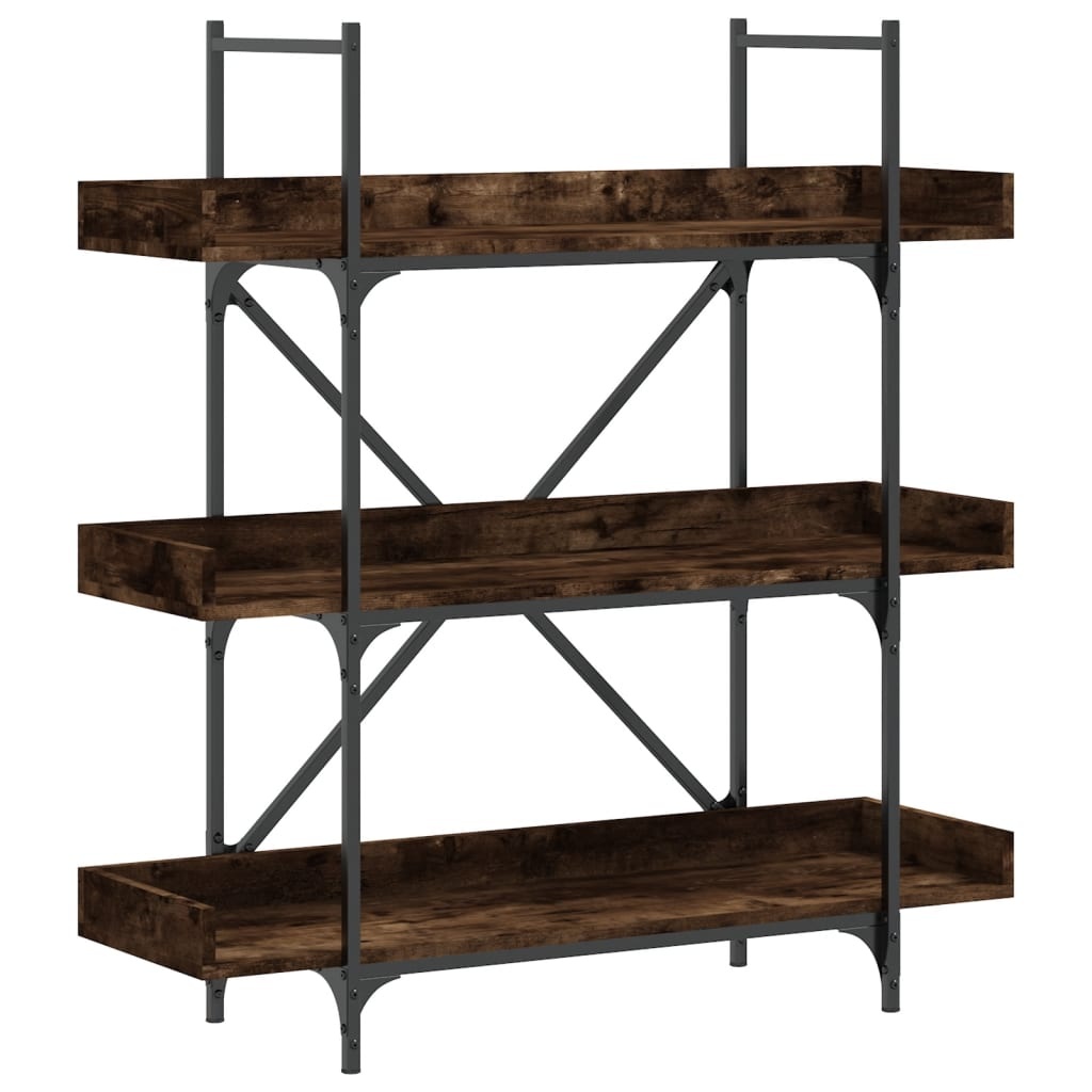 VidaXL Boekenkast 3-laags 100x33x108,5 cm bewerkt hout gerookt eiken