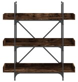VidaXL Boekenkast 3-laags 100x33x108,5 cm bewerkt hout gerookt eiken