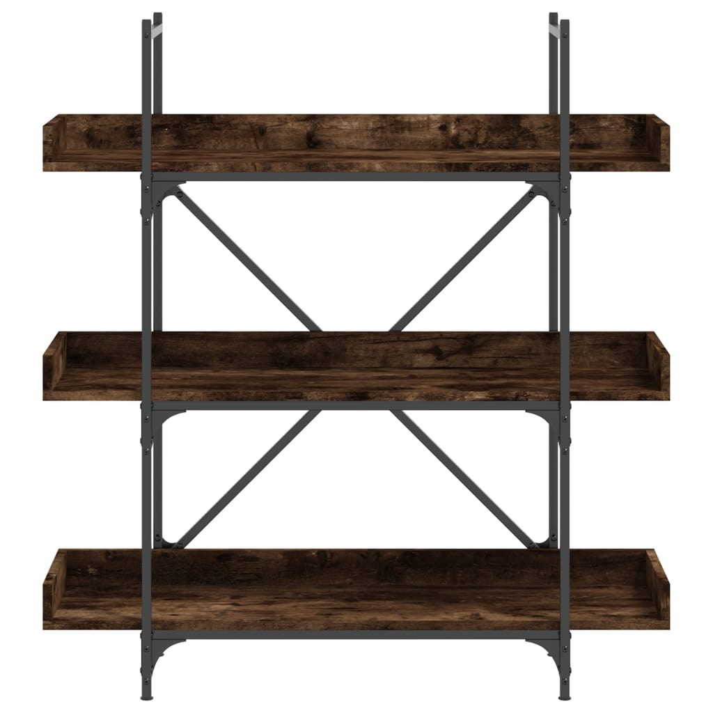VidaXL Boekenkast 3-laags 100x33x108,5 cm bewerkt hout gerookt eiken