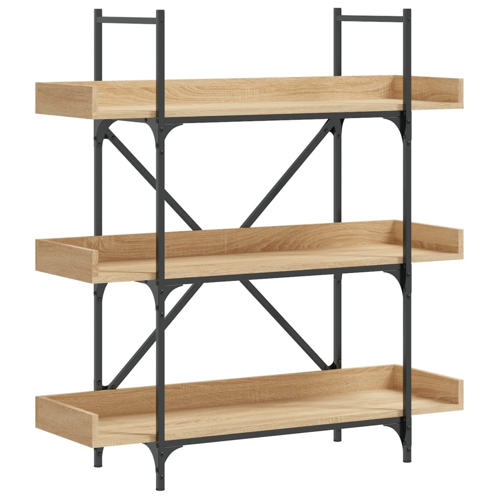 VidaXL Boekenkast 3-laags 100x33x108,5 cm bewerkt hout sonoma eiken