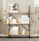 VidaXL Boekenkast 3-laags 100x33x108,5 cm bewerkt hout sonoma eiken