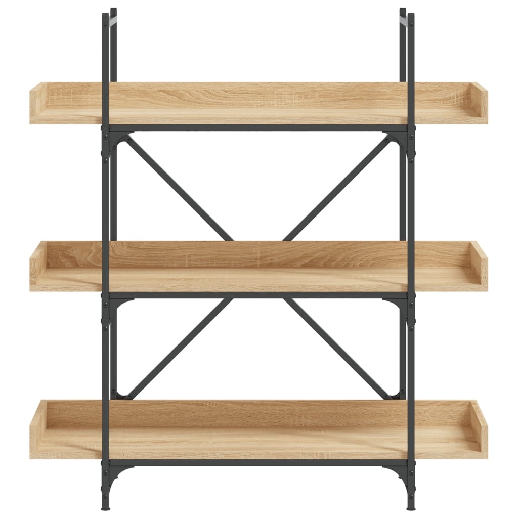 VidaXL Boekenkast 3-laags 100x33x108,5 cm bewerkt hout sonoma eiken