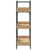 VidaXL Boekenkast 3-laags 100x33x108,5 cm bewerkt hout sonoma eiken