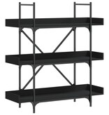 VidaXL Boekenkast 3-laags 100x33x108,5 cm bewerkt hout zwart