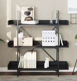 VidaXL Boekenkast 3-laags 100x33x108,5 cm bewerkt hout zwart