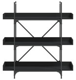 VidaXL Boekenkast 3-laags 100x33x108,5 cm bewerkt hout zwart