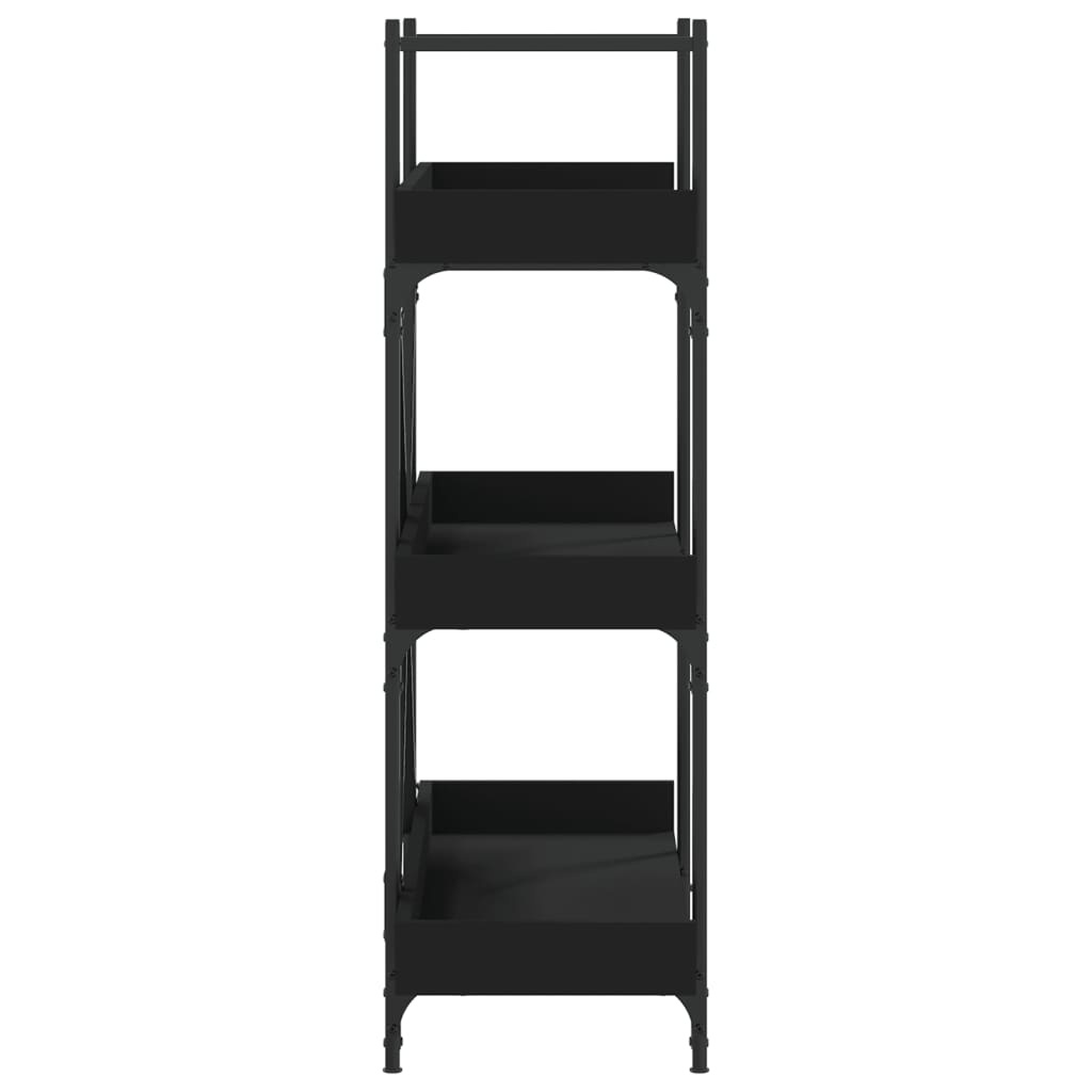 VidaXL Boekenkast 3-laags 100x33x108,5 cm bewerkt hout zwart