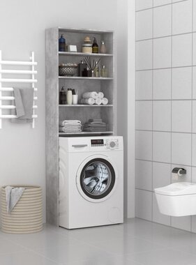 VidaXL Wasmachinekast 64x24x190 cm betongrijs