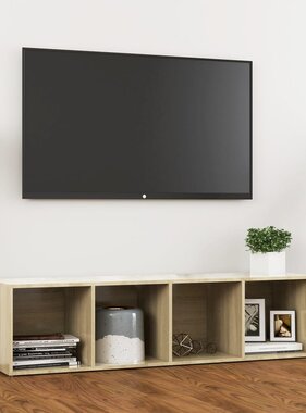 vidaXL Tv-meubel 142,5x35x36,5 cm spaanplaat sonoma eikenkleurig