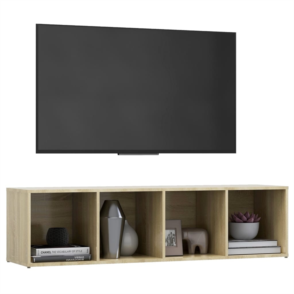 vidaXL Tv-meubel 142,5x35x36,5 cm spaanplaat sonoma eikenkleurig