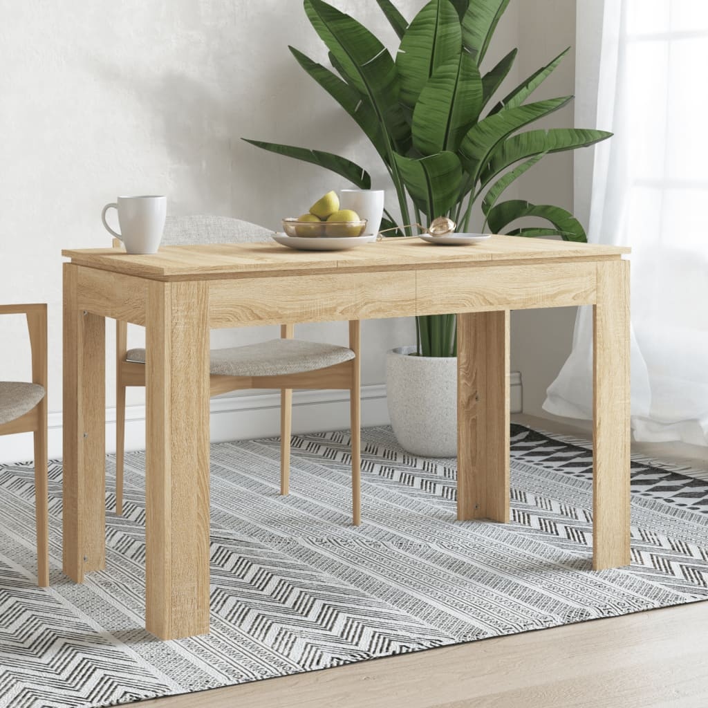 VidaXL Eettafel 120x60x76 cm bewerkt hout sonoma eikenkleurig
