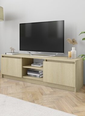 vidaXL Tv-meubel 120x30x35,5 cm bewerkt hout sonoma eikenkleurig