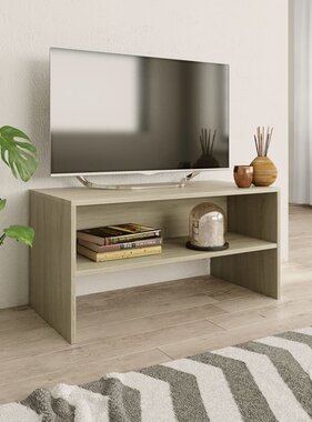 vidaXL Tv-meubel 80x40x40 cm bewerkt hout sonoma eikenkleurig