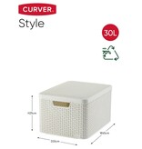 vidaXL Opbergbox Style met deksel L 30 L crèmewit