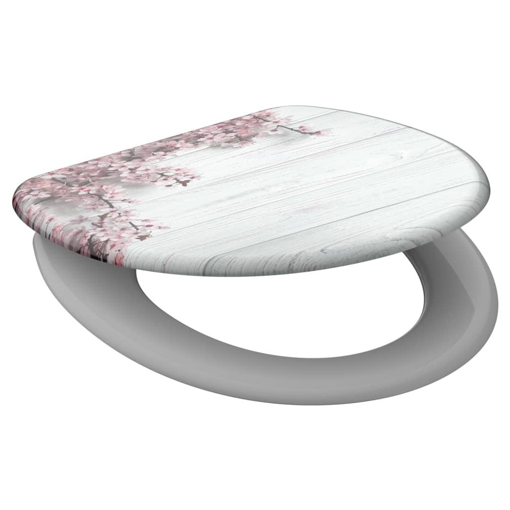 vidaXL Toiletbril met soft-close FLOWERS & WOOD