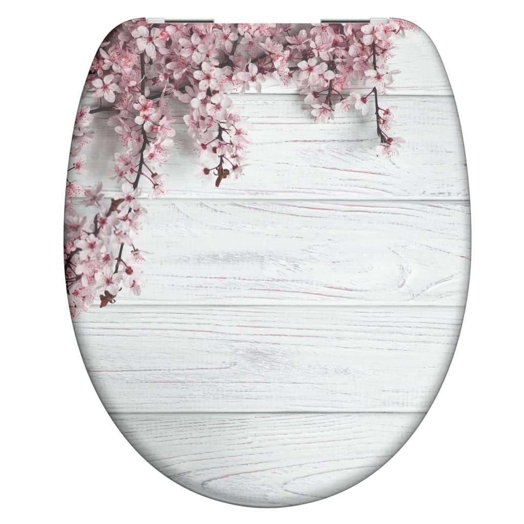 vidaXL Toiletbril met soft-close FLOWERS & WOOD