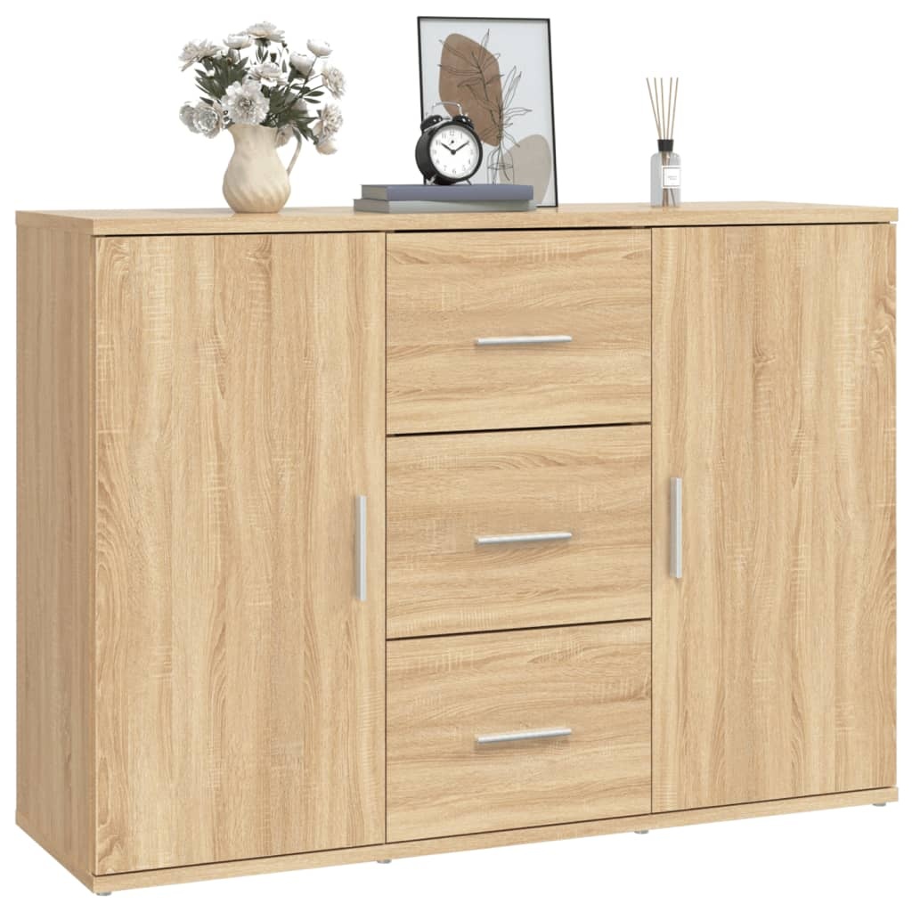 vidaXL Dressoir 91x29,5x65 cm bewerkt hout sonoma eikenkleurig