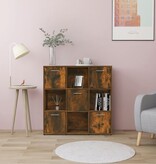 VidaXL Boekenkast 90x30x90 cm bewerkt hout gerookt eikenkleurig