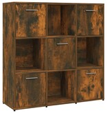 VidaXL Boekenkast 90x30x90 cm bewerkt hout gerookt eikenkleurig
