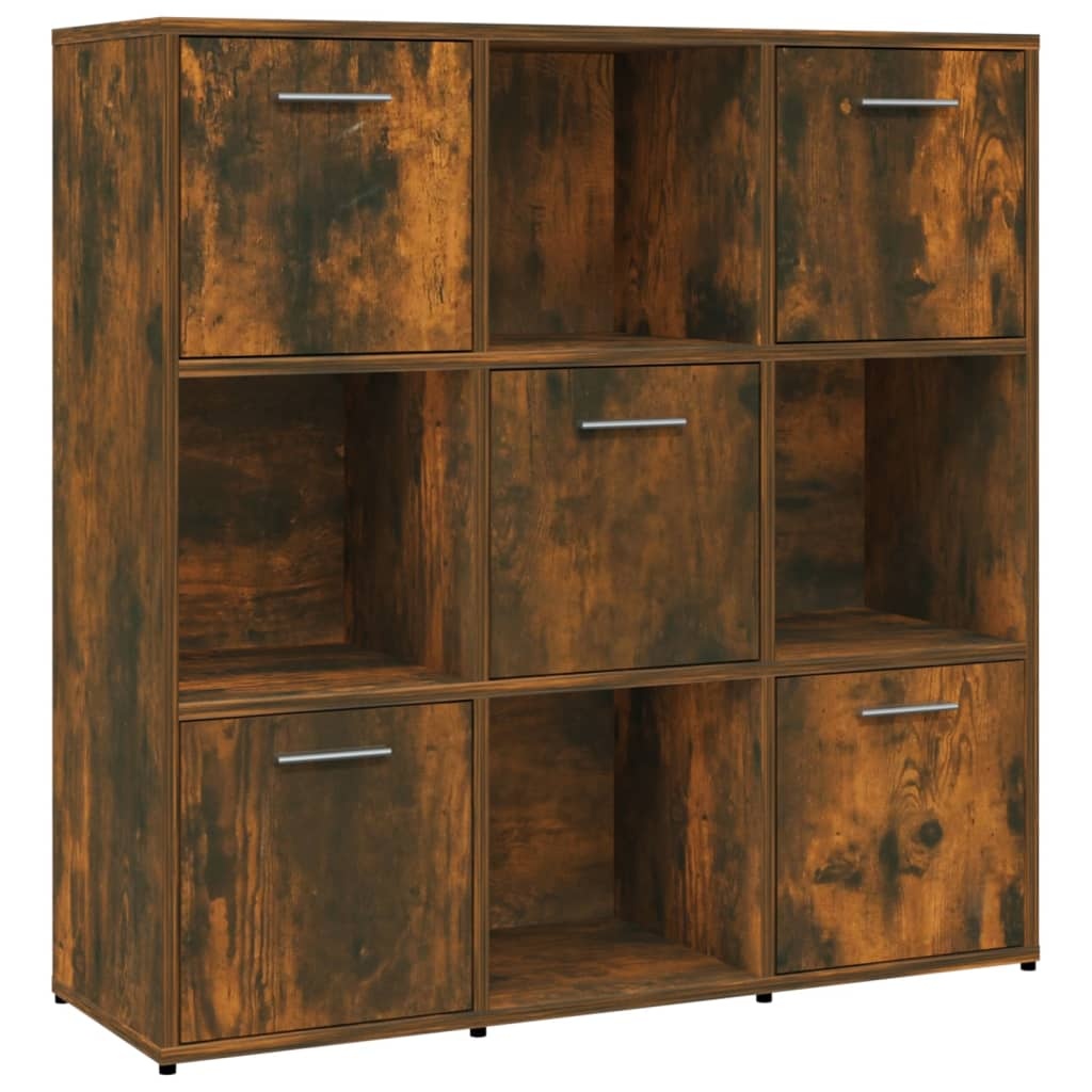 VidaXL Boekenkast 90x30x90 cm bewerkt hout gerookt eikenkleurig