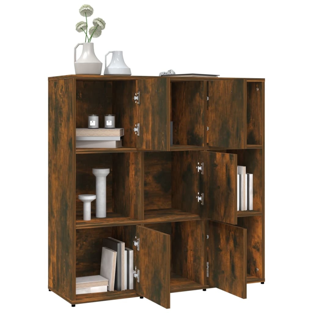 VidaXL Boekenkast 90x30x90 cm bewerkt hout gerookt eikenkleurig