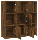 VidaXL Boekenkast 90x30x90 cm bewerkt hout gerookt eikenkleurig