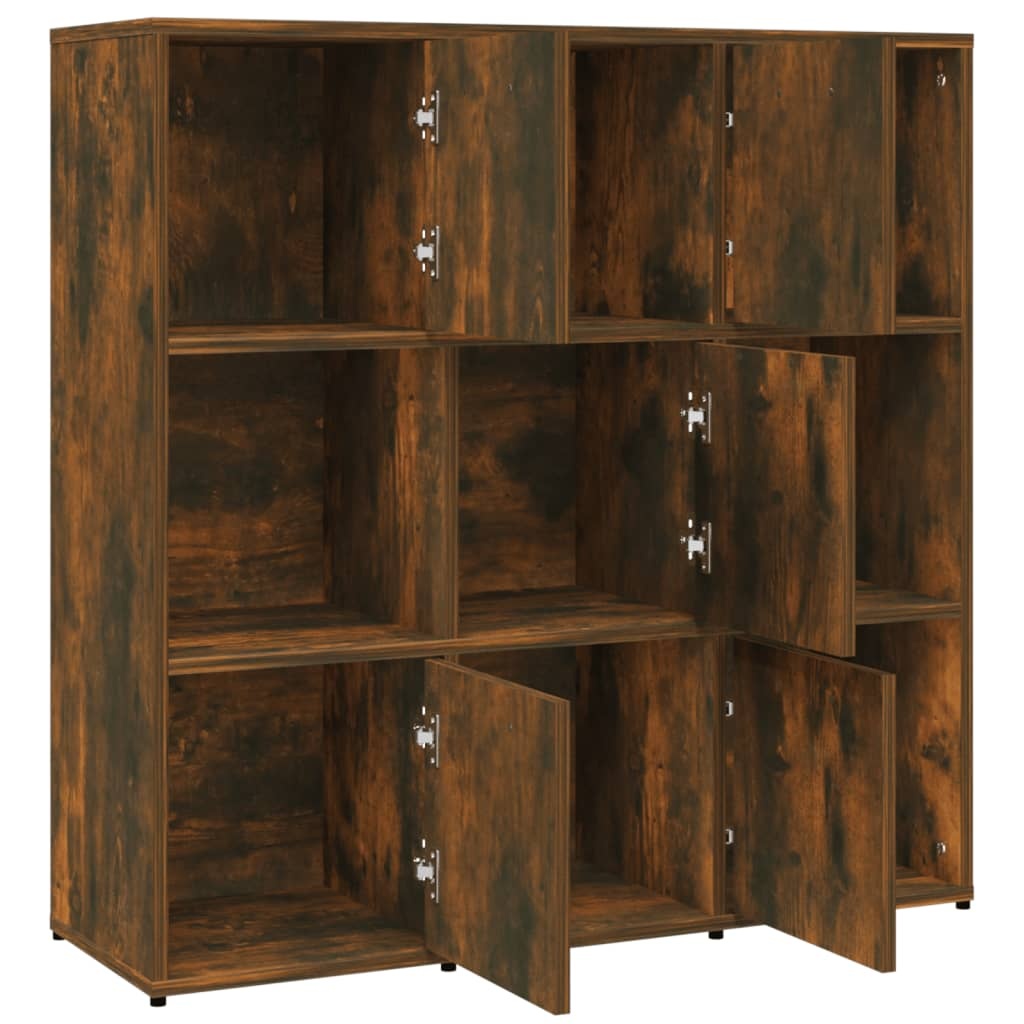 VidaXL Boekenkast 90x30x90 cm bewerkt hout gerookt eikenkleurig