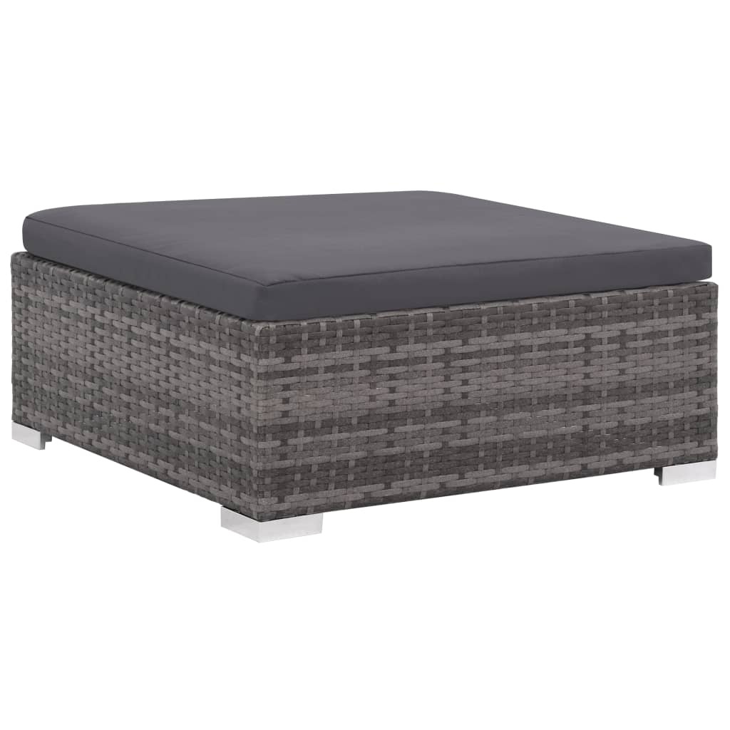 VidaXL 6-delige Loungeset met kussens poly rattan grijs