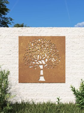 vidaXL Wanddecoratie tuin boomontwerp 55x55 cm cortenstaal