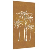 vidaXL Wanddecoratie tuin palmboomontwerp 105x55 cm cortenstaal