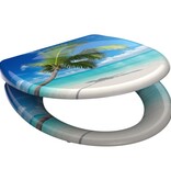 vidaXL Toiletbril met soft-close CARRIBEAN duroplast met print