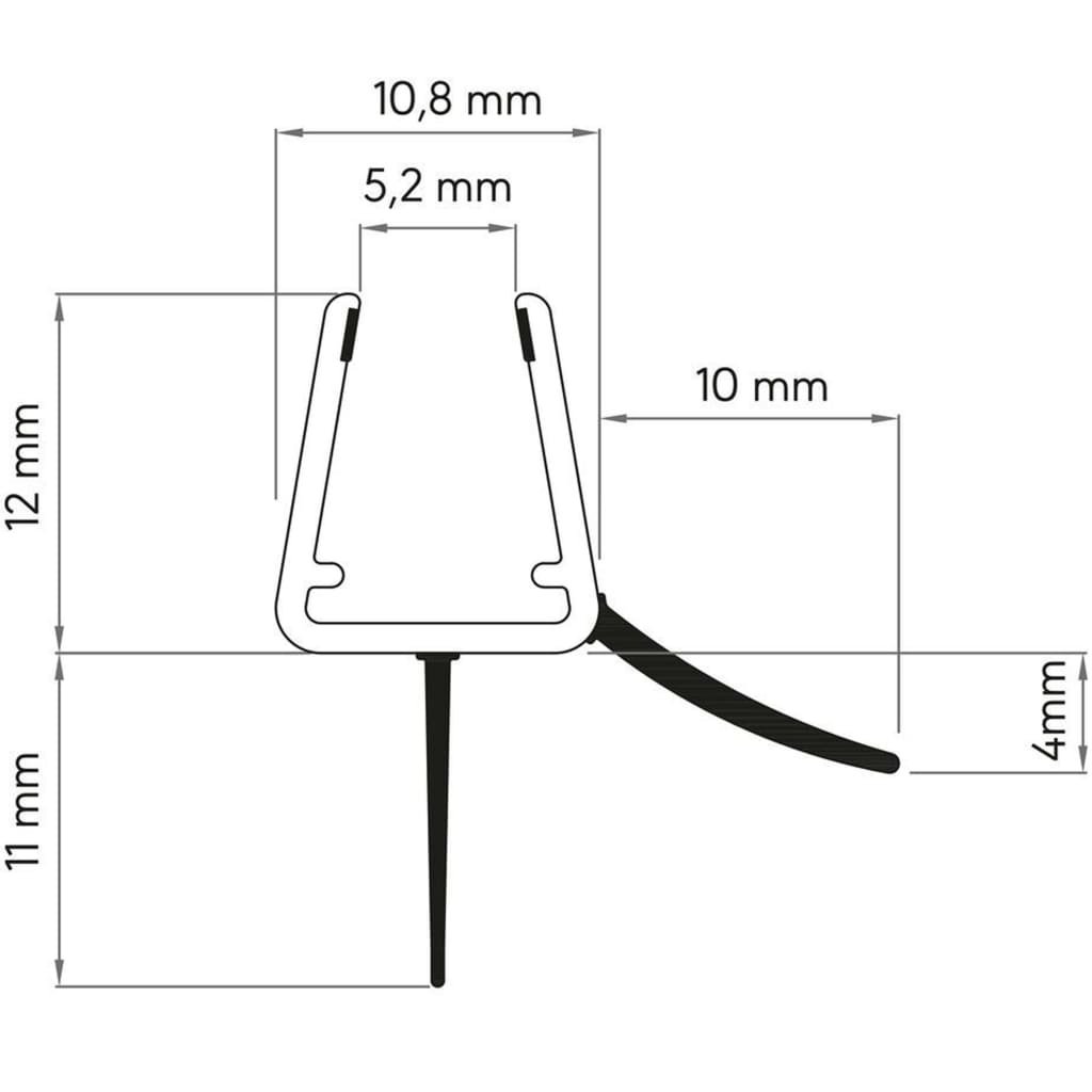 vidaXL Waterstop voor glazen douchedeur