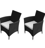 VidaXL Tuinstoelen 2 stuks poly rattan zwart