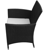 VidaXL Tuinstoelen 2 stuks poly rattan zwart